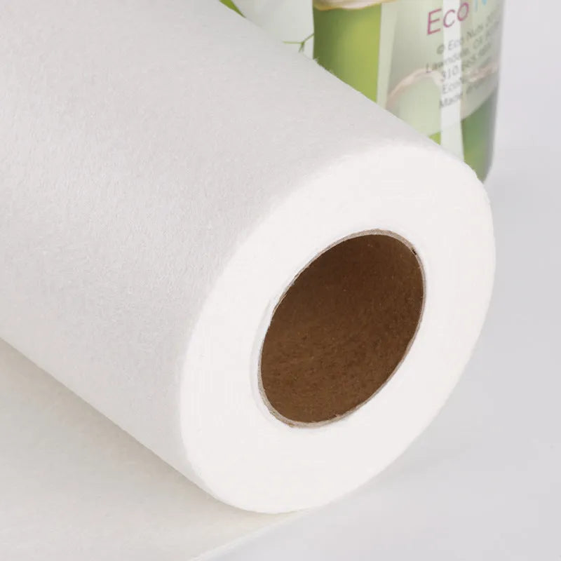 Roll of reusable bamboo kitchen dish cloth with thick soft absorbent fabric