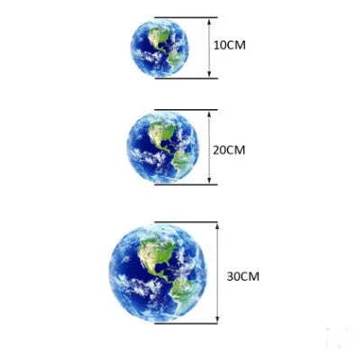 Glow in the dark 3D Earth wall sticker showing luminous planet design in available sizes
