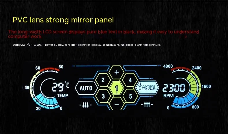 Black touch screen PC temperature controller unit designed for optical drive bay mounting.