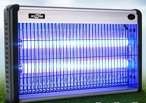 Electric mosquito killing lamp unit with protective grid and light tube for indoor insect control.