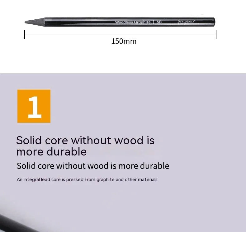 Set of six graphite pencils and three carbonized pencils with wooden shells on suction card packaging