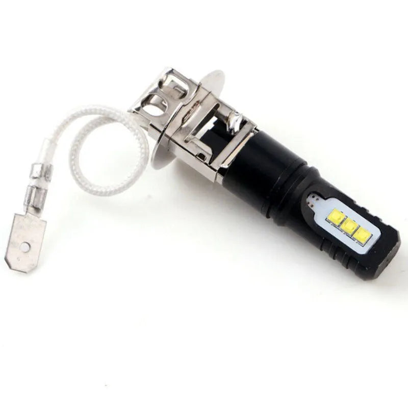 Aluminium alloy car fog light bulb in H1 and H3 formats with white light.