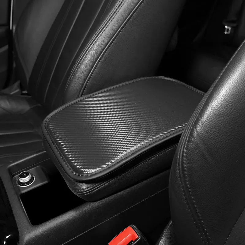 Genuine leather automotive armrest cushion mat in choice of four colours for centre console protection