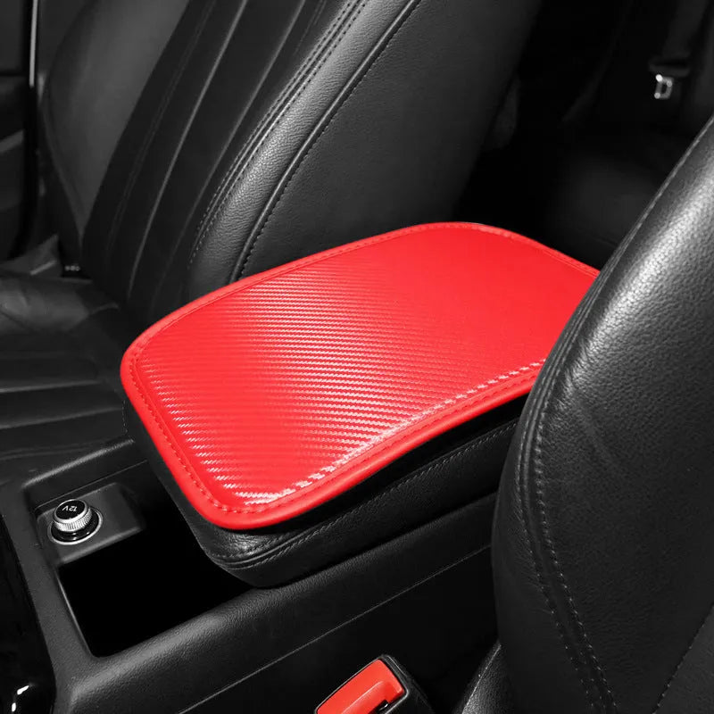 Genuine leather automotive armrest cushion mat in choice of four colours for centre console protection