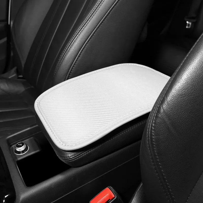 Genuine leather automotive armrest cushion mat in choice of four colours for centre console protection