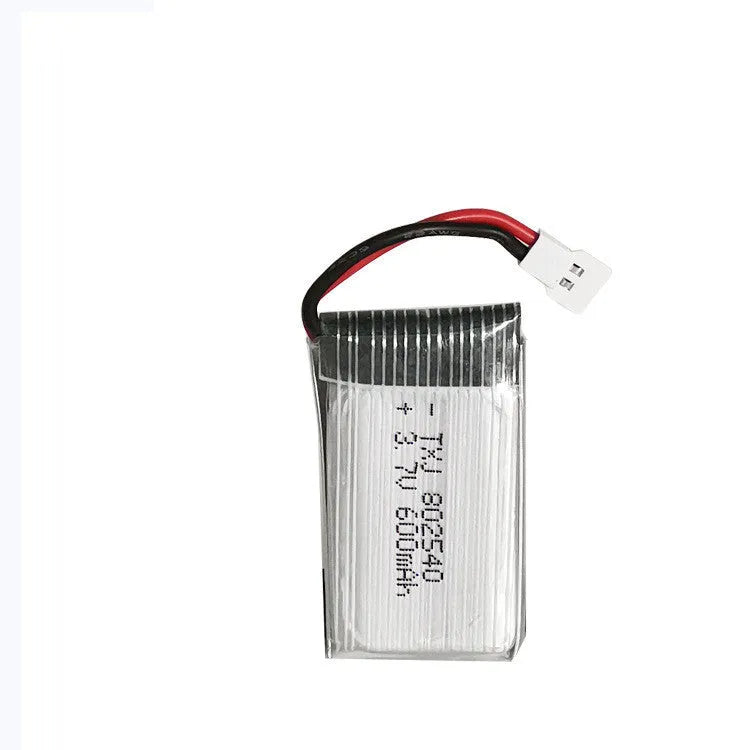 37V 600mAh lithium polymer UAV battery with small white head plug and output board, dimensions 45x25x8mm