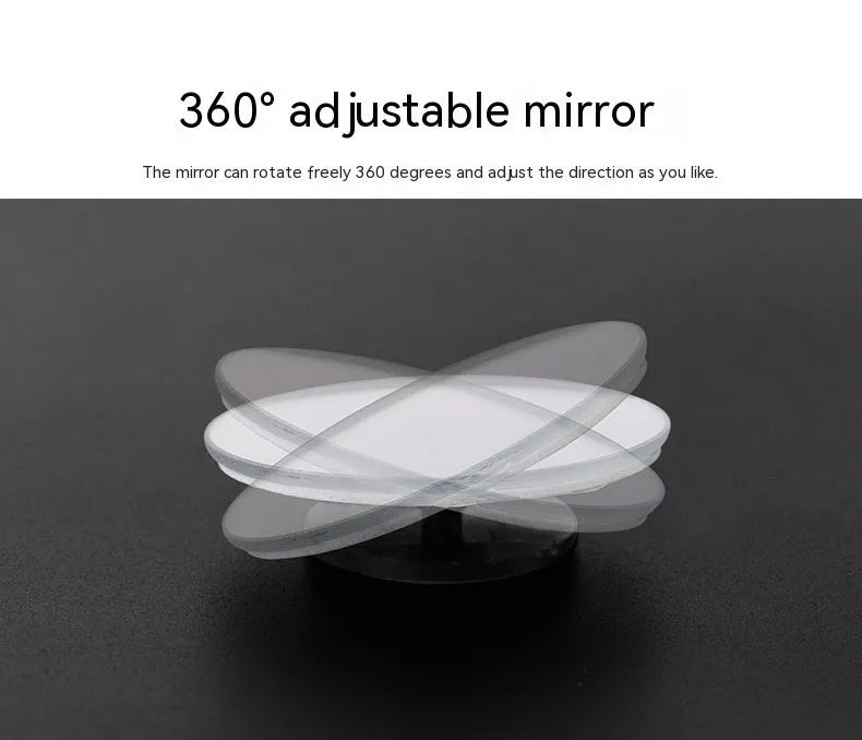 Pair of 5cm silver convex glass car blind spot mirrors with 360-degree adjustment