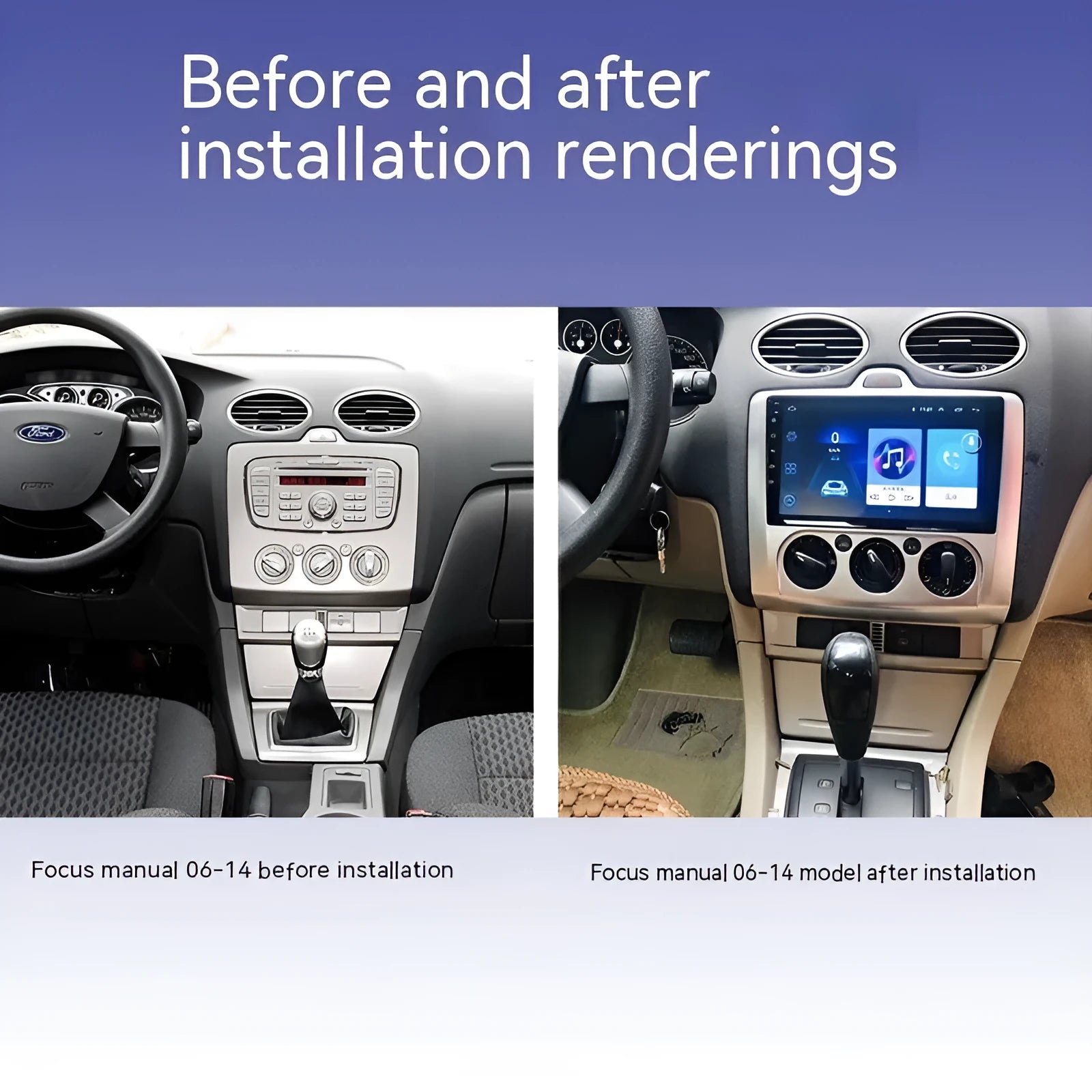 9-inch car multimedia system with touchscreen for Ford Fox vehicles with wireless CarPlay