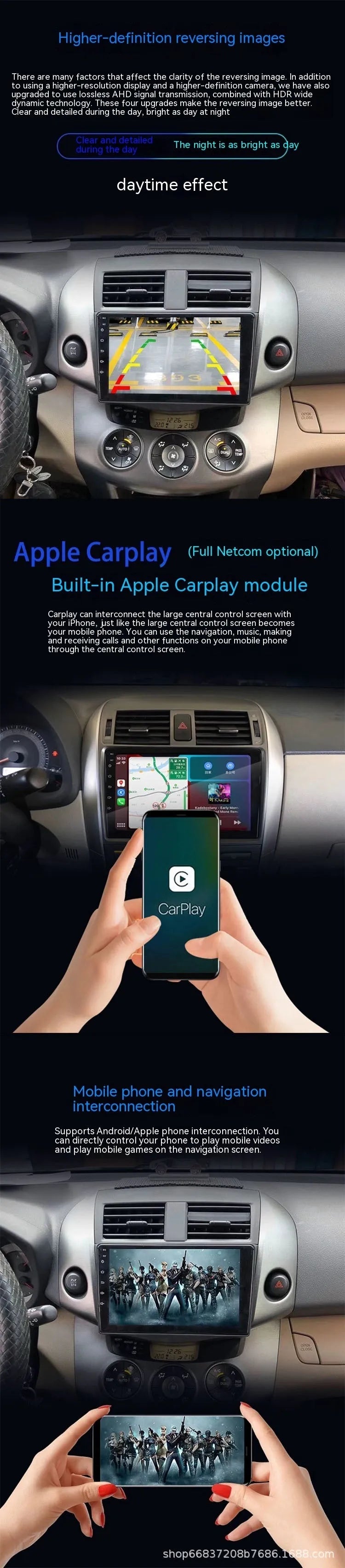 9-inch car multimedia system with touchscreen for Ford Fox vehicles with wireless CarPlay