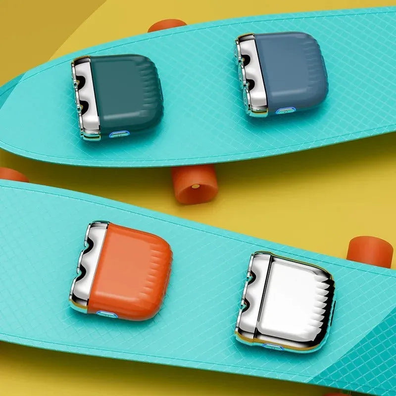 Three-head magnetic electric shaver in deep sea blue colour with floating cutter technology