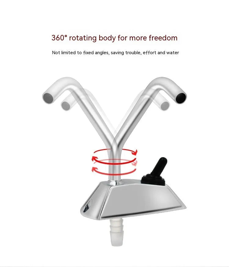 Electronic control RV kitchen faucet with polished stainless steel finish and 9mm plumbing connections