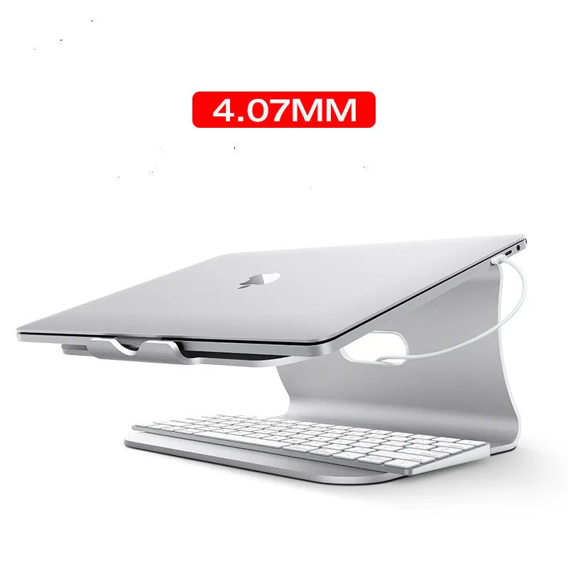 Aluminium alloy notebook cooling bracket with striped heat sink design in grey colour