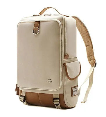 Korean-style men's Oxford cloth backpack in army green colour showing 30x16x46cm dimensions