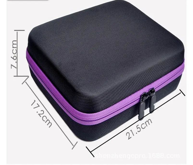 EVA cube essential oil storage bag with 30 compartments and zipper closure in various colour options