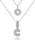 18K gold plated copper alphabet pendant necklace letter A with melon seeds chain on white background