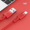 Straight head Type-C cable in five colour options showing 1.2m length measurement