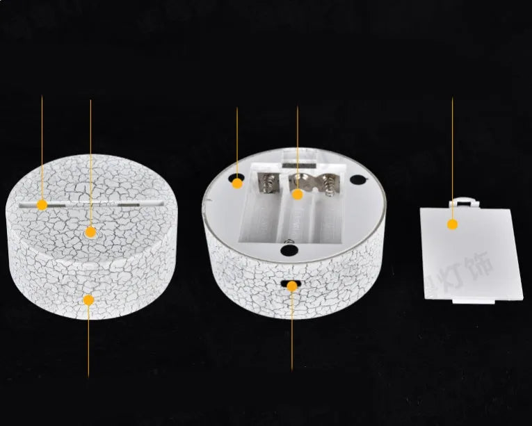 3D blue shark design LED table lamp with multi-colour lighting on a black ABS base.