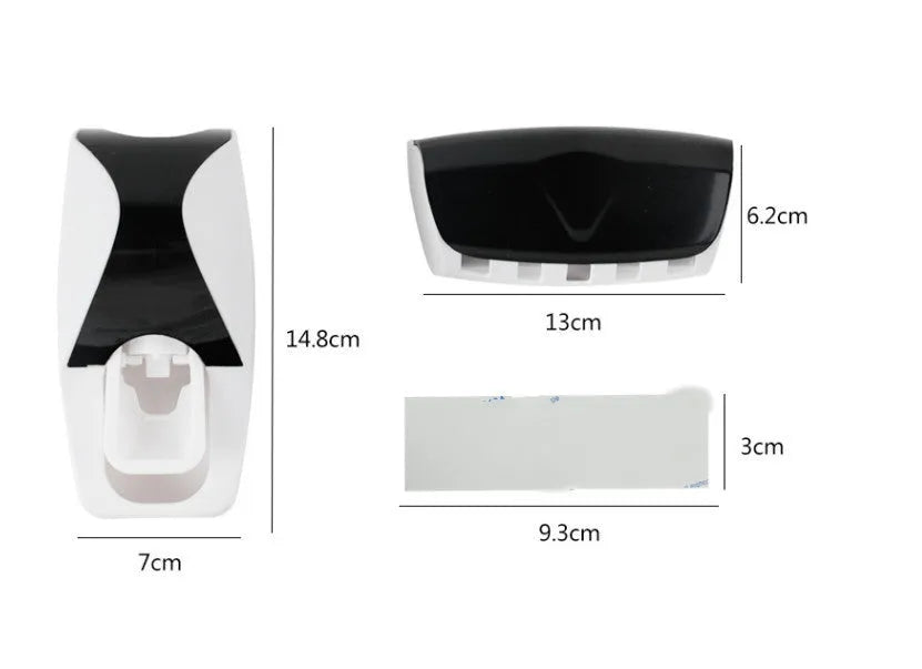 White and wine red adhesive plastic toothbrush holder for bathroom wall mounting.