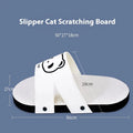 White slipper-style corrugated paper cat scratch board on a flat surface.