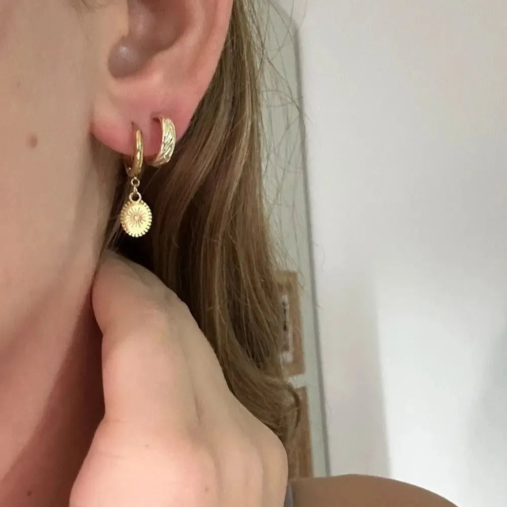 Stainless steel geometric earrings with ellipse design for women's office wear