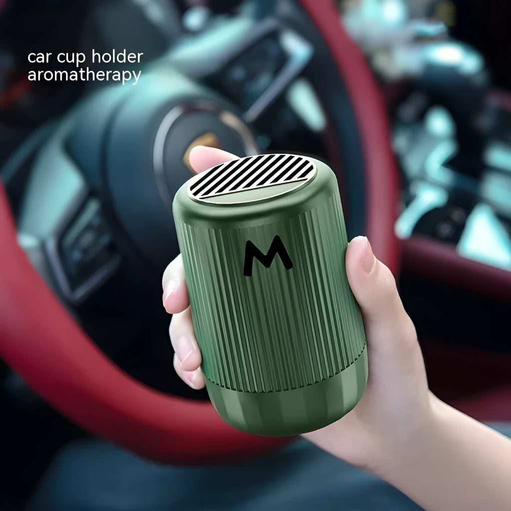 Solid car aromatherapy decorative cup for fragrance and odour removal, 10cm by 6cm.