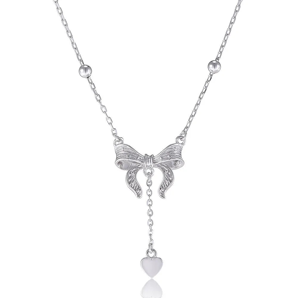 925 sterling silver butterfly heart pendant on adjustable 40-45cm O-ring chain necklace