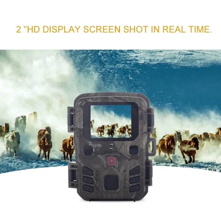 Black plastic infrared night vision monitor with 12MP sensor and TF card slot