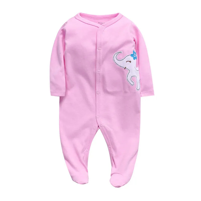 Cotton baby one-piece clothes with dinosaur print design for infant wear