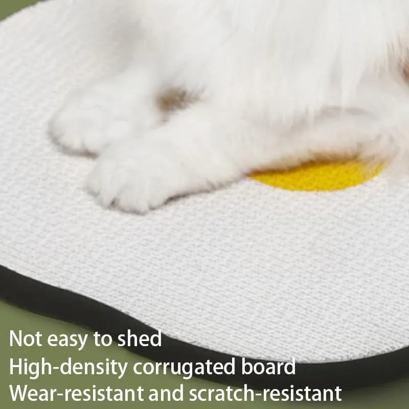 Wall-mounted grey cat scratching board with corrugated surface measuring 40x37.3cm