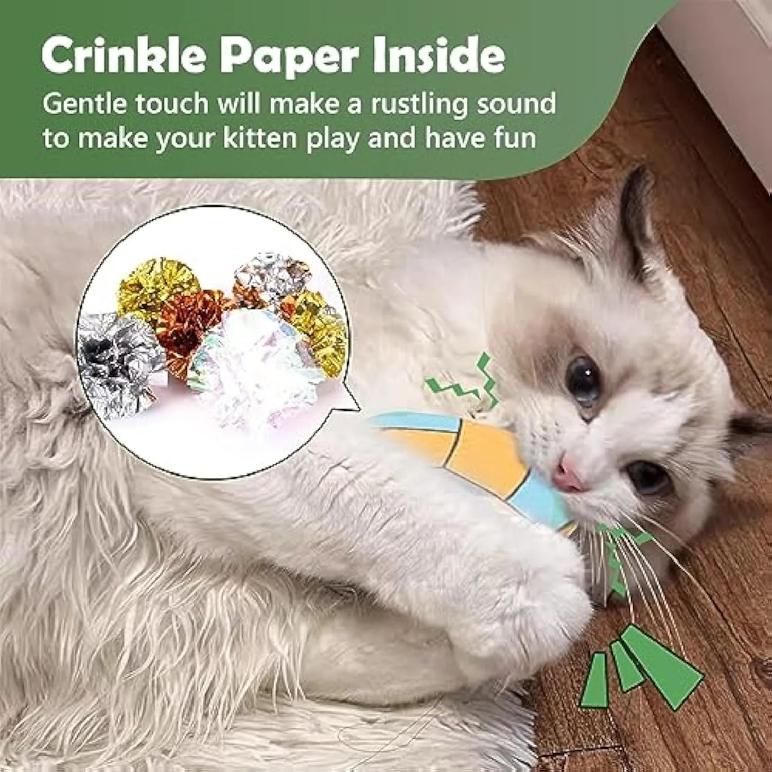 Cat toy disc with sports ball pattern measuring 5cm containing catnip and crinkle material