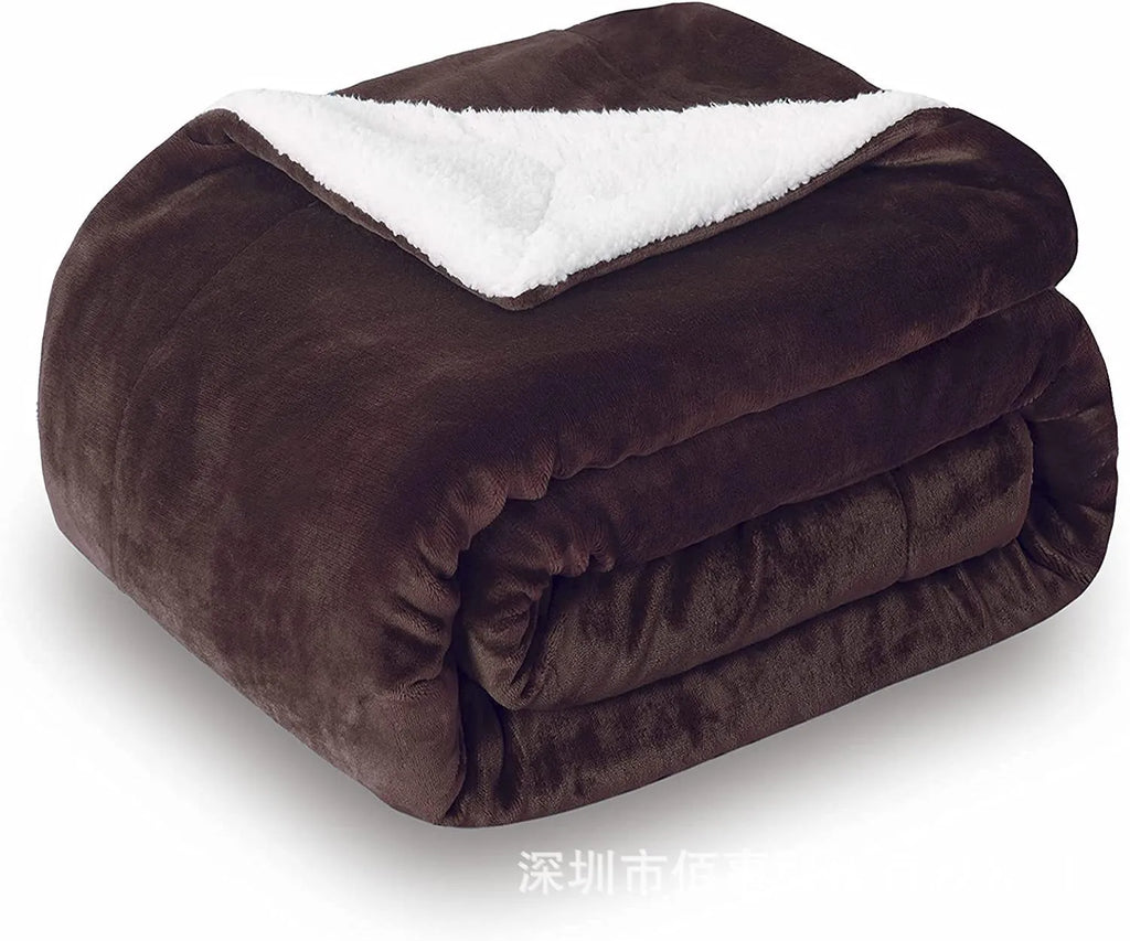 Grey flannel electric heating blanket with USB cable and temperature controls