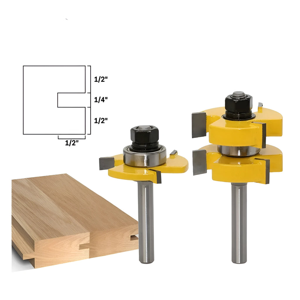 Carbide T-slot milling cutter with straight handle and 8 mm shank for woodworking