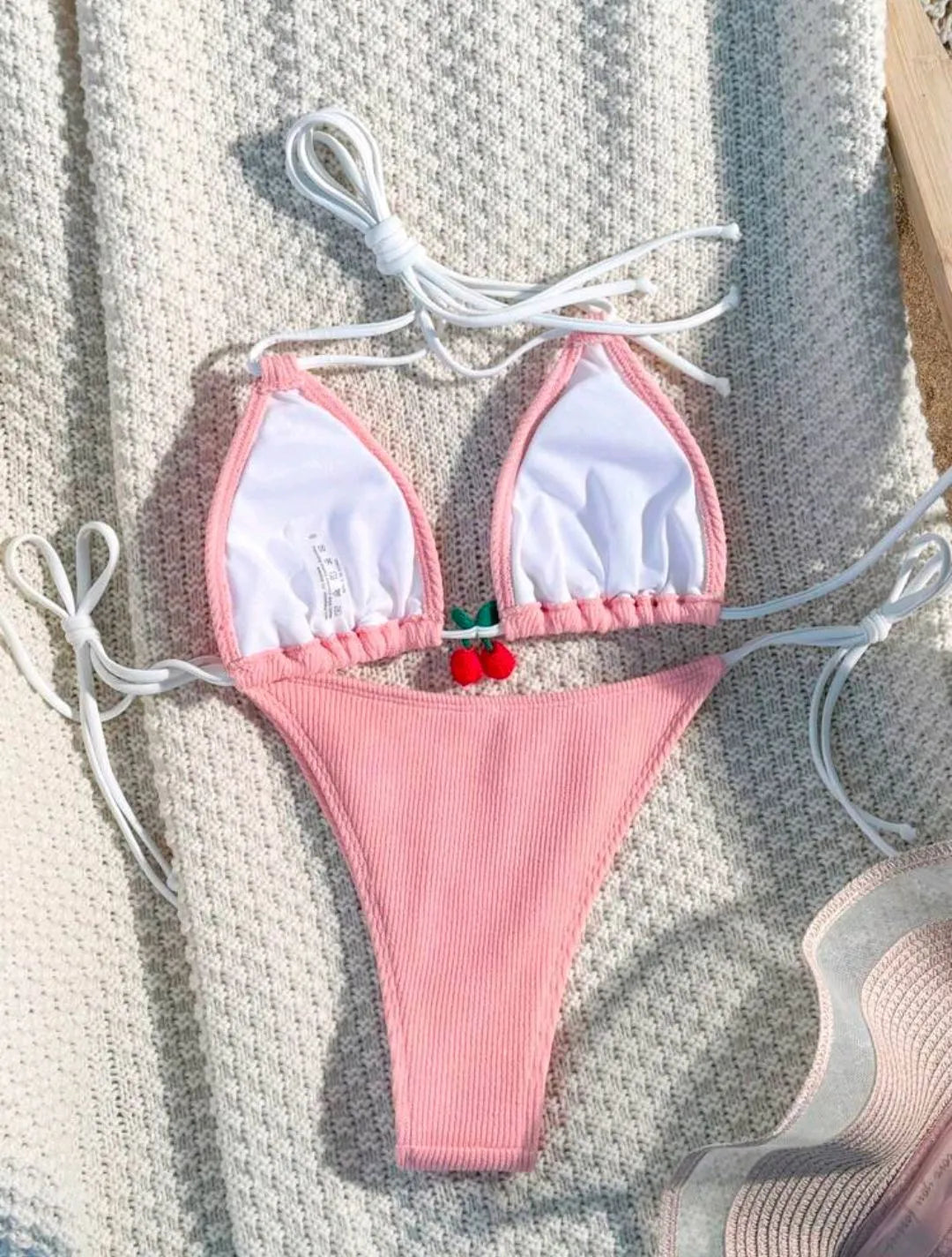 Nylon bikini swimsuit in brief style with backless design for swimming