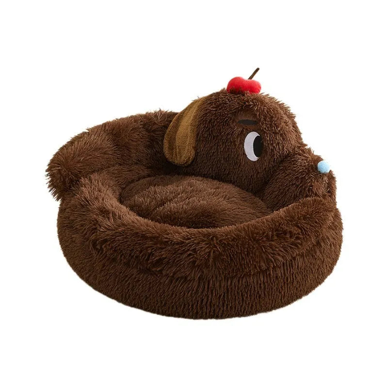 Plush sofa bed for small dogs and cats in M and L sizes with raised edges