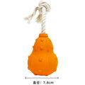 Natural rubber stuffable dog chew and fetch toy with longer strap for small medium breed dogs