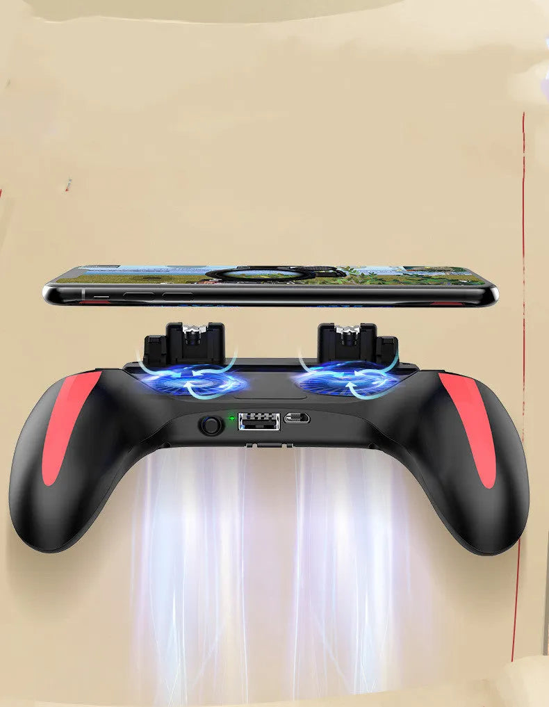 H10 mobile game controller for smartphones, showing touch screen and available in plug-in, 2500mAh, and 5000mAh models.