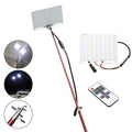 White LED fishing rod light with telescopic pole and remote controller for outdoor use