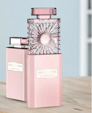 Pink USB rechargeable perfume fan for fragrance diffusion and personal cooling