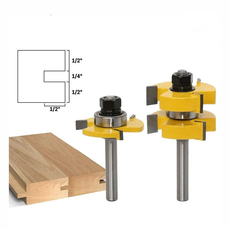 Carbide T-slot milling cutter with straight handle and 8 mm shank for woodworking