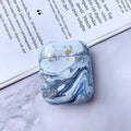 White Marble pattern hard PC protective cover for Apple AirPods 1 and 2 charging case.