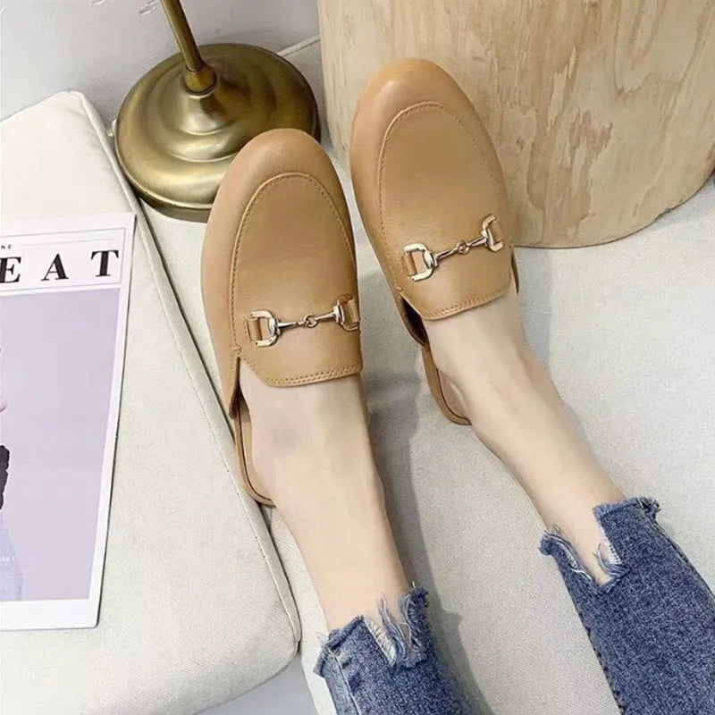 Women's PVC closed toe slippers with buckle fastening in three colour options