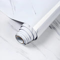 A roll of marble-patterned PVC adhesive sticker, 2 metres long, for kitchen splashback application.