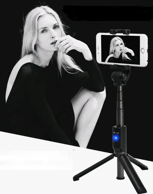 Aluminium alloy Bluetooth selfie stick tripod with remote control in black, pink, or white
