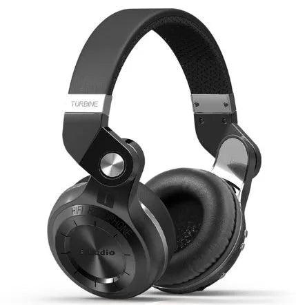 Bluedio T2+ wireless on-ear headphones in blue colour showing ear cups and headband.