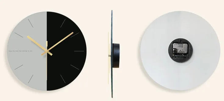 Transparent tempered glass wall clock with minimalist design showing silent movement and 29.5cm diameter