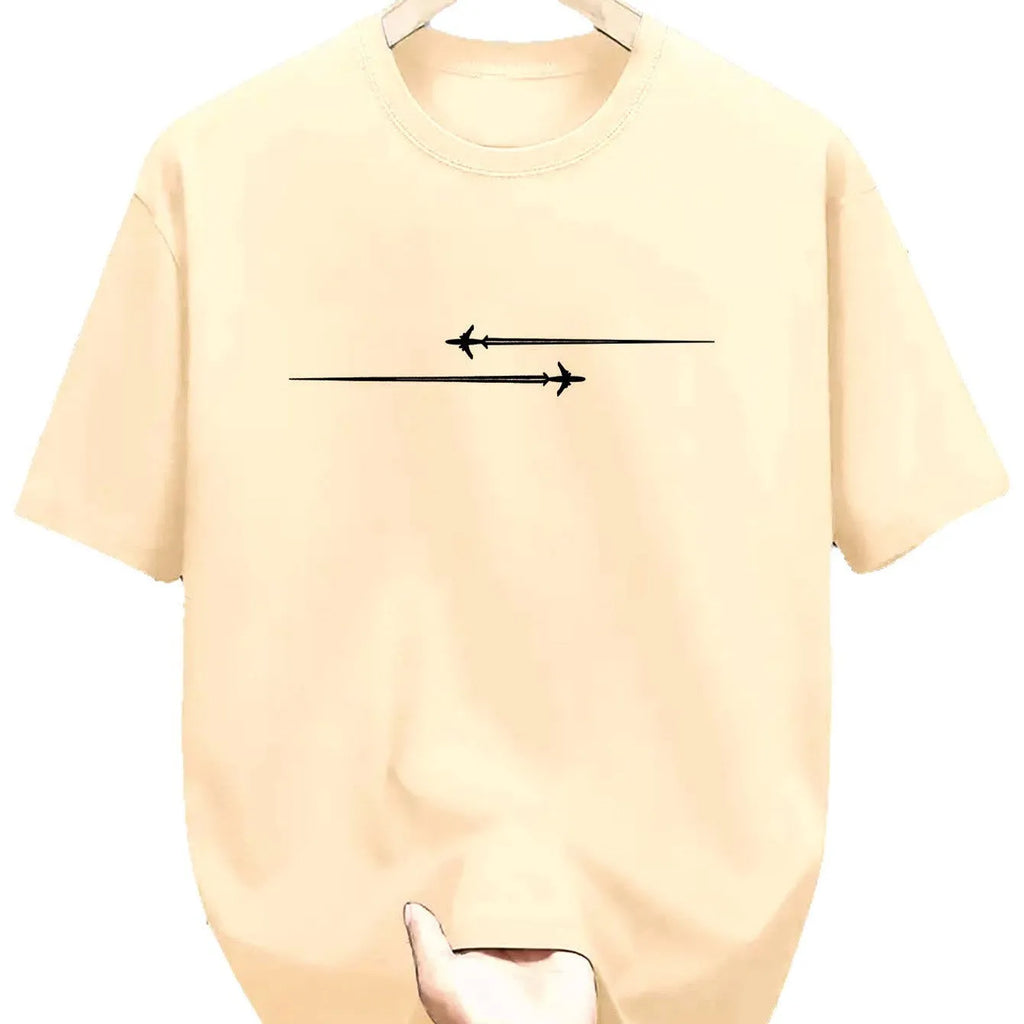 Loose fit cotton blend T-shirt with a cartoon print, shown in multiple colours.