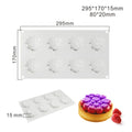 Round silicone baking mould with eight raised bubble cavities for tower cakes.