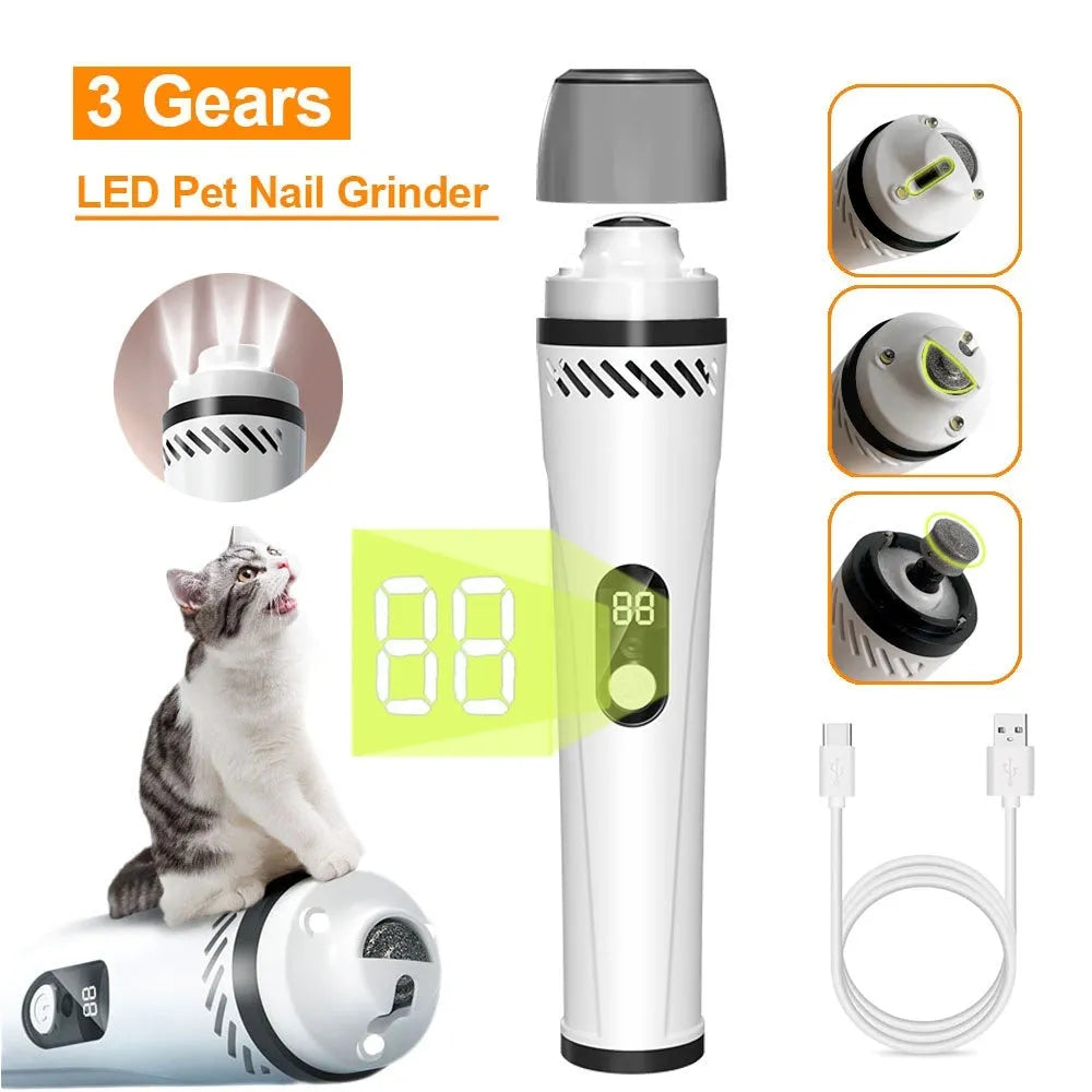 Pet automatic nail piercing device for dogs with LCD display and three speed settings