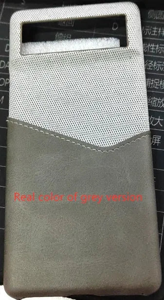 Genuine leather Google Pixel smartphone case in black, shown on a phone.