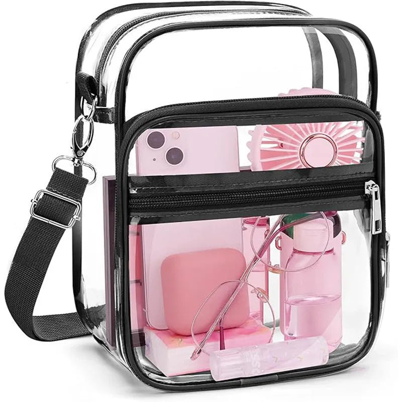PVC waterproof cube crossbody bag in eight colour options for daily storage